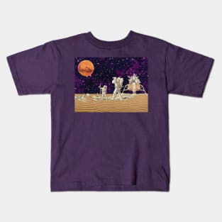 Retro Astronauts In Space Kids T-Shirt